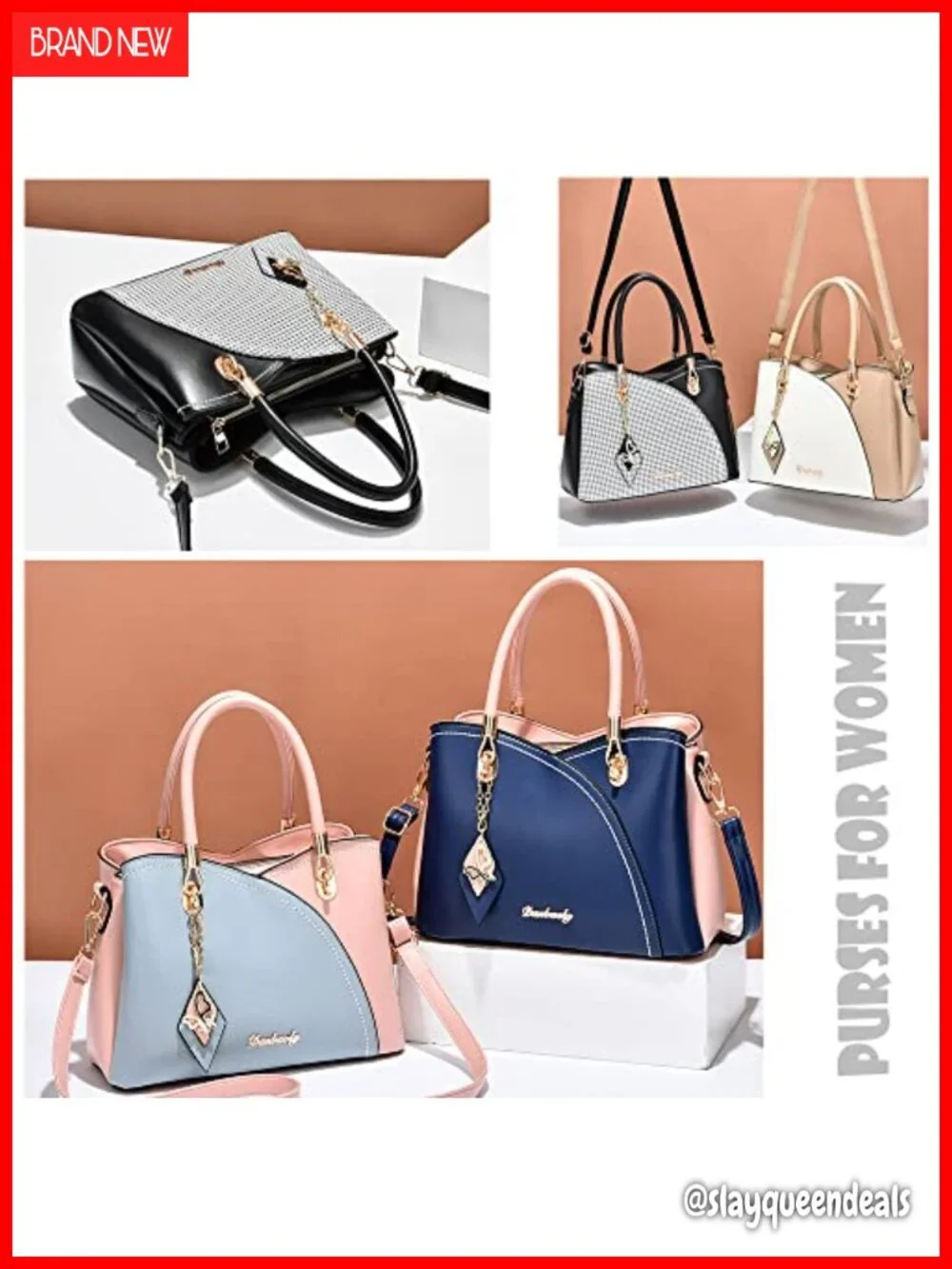 Satchel Handbag Women Tote Shoulder Crossbody Bag Vegan Leather